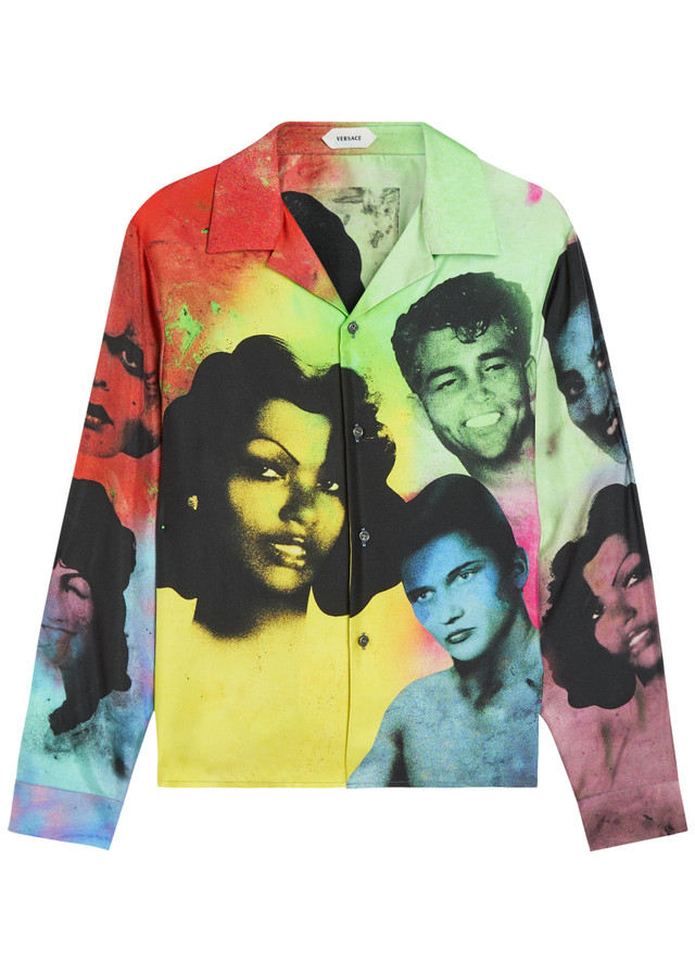 VERSACE Printed silk shirt