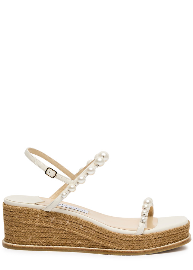 JIMMY CHOO Amatuus 60 embellished espadrille wedge sandals
