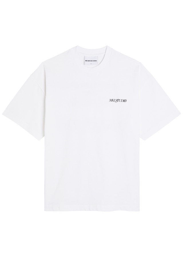 MKI MIYUKI ZOKU Script logo-print cotton T-shirt