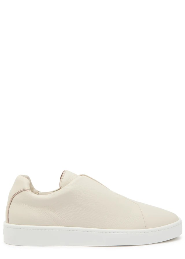 AURÉLIEN Aur3 grained leather sneakers