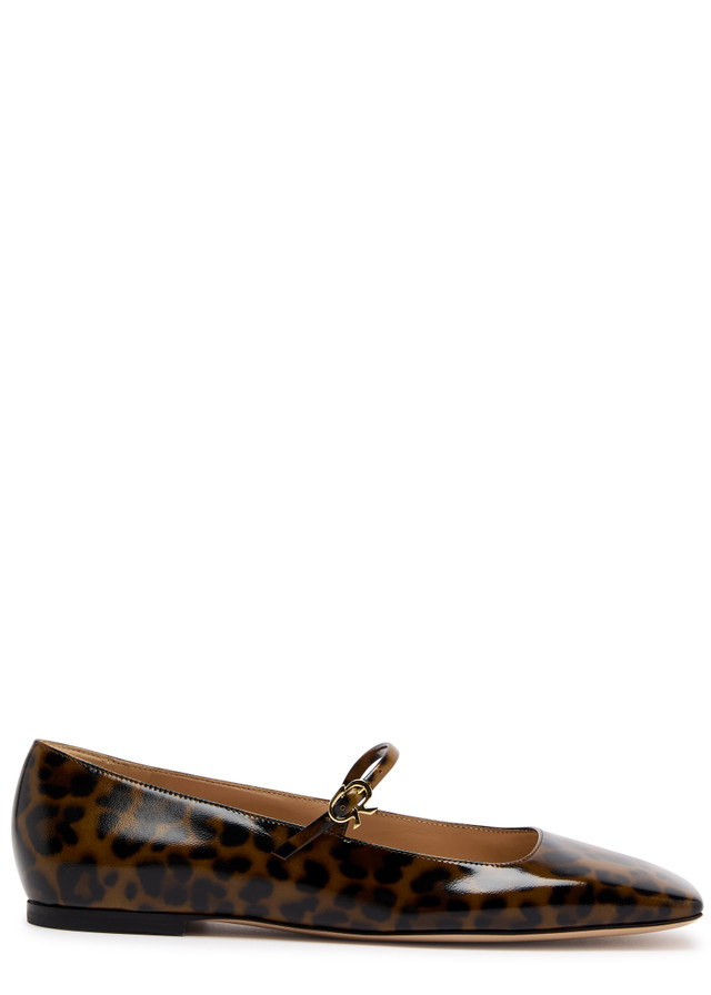 GIANVITO ROSSI Christina leopard-print leather Mary Jane flats