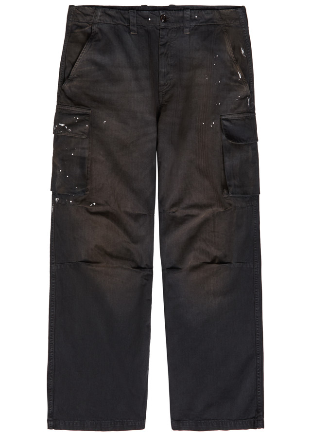 OUR LEGACY Mount paint-splatter cotton cargo trousers