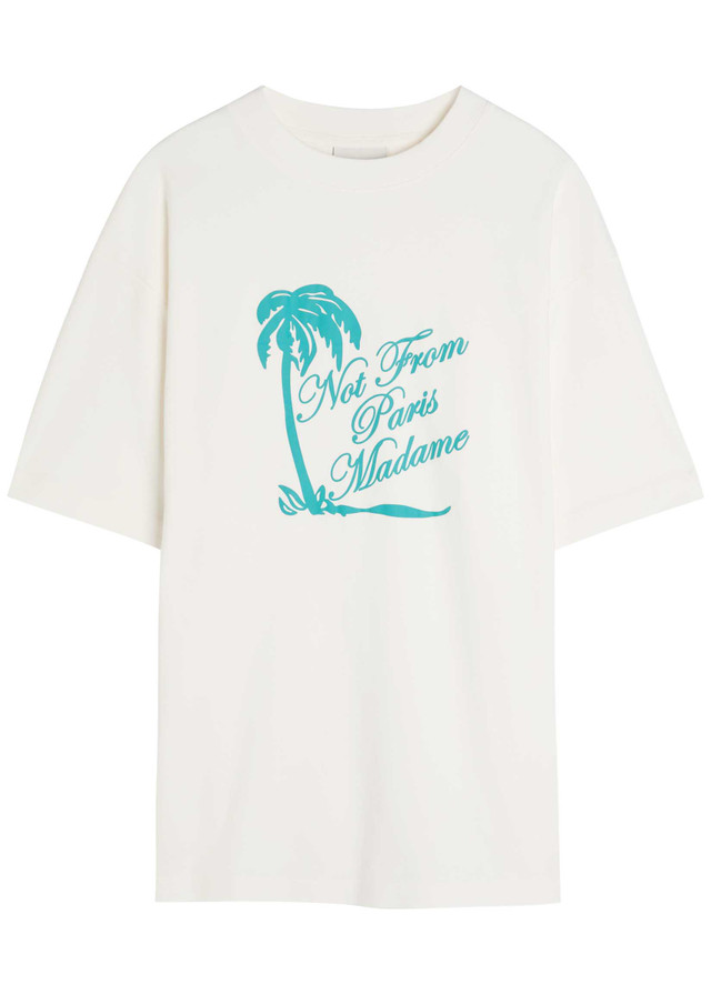 DRÔLE DE MONSIEUR Slogan Palmiers printed cotton T-shirt