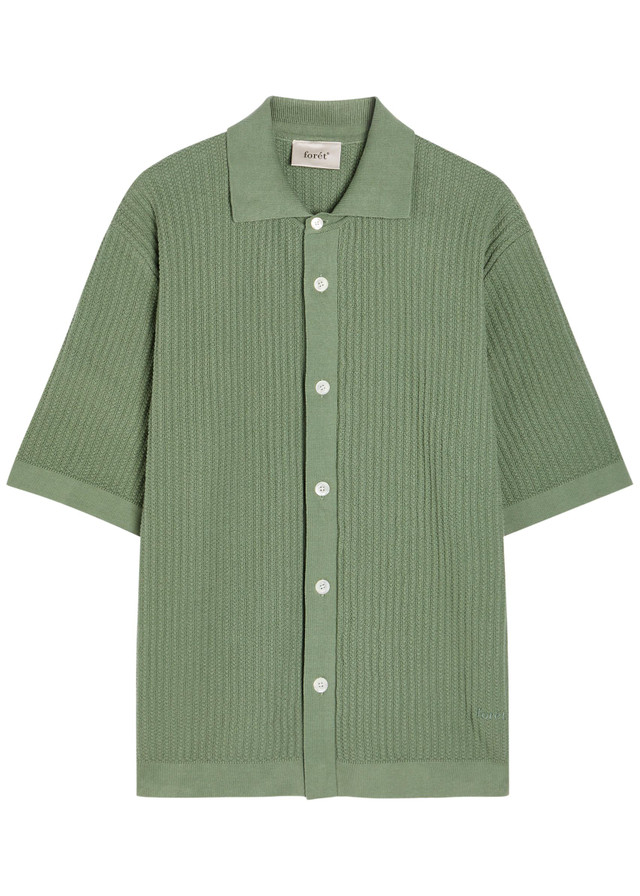 FORÉT Textured-knit cotton shirt