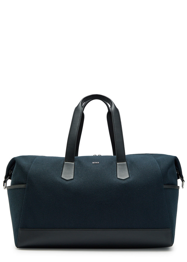 BOSS Dakkar leather-trim canvas holdall bag