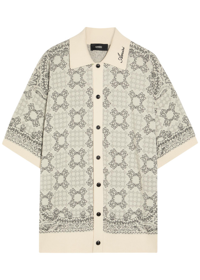 AMIRI Checked logo-monogram cotton-blend shirt