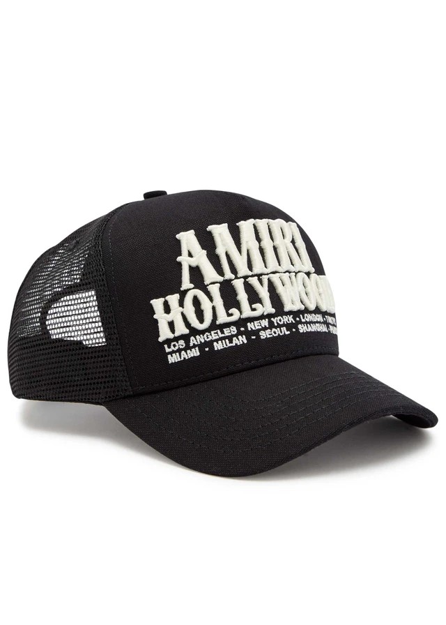 AMIRI Hollywood embroidered canvas and mesh cap