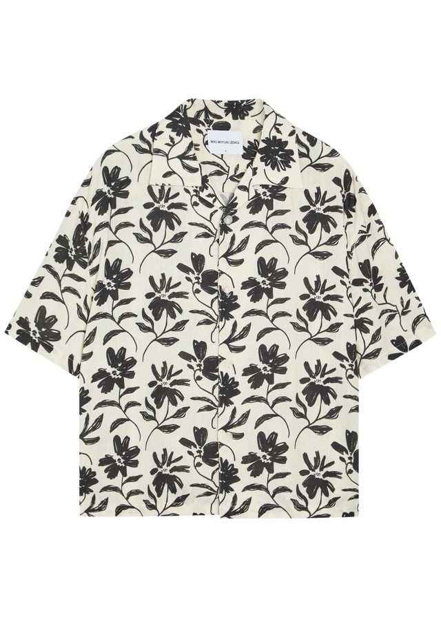 MKI MIYUKI ZOKU Floral rayon and linen-blend shirt