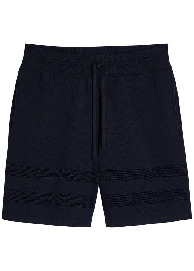 GIVENCHY Textured knit cotton-blend shorts