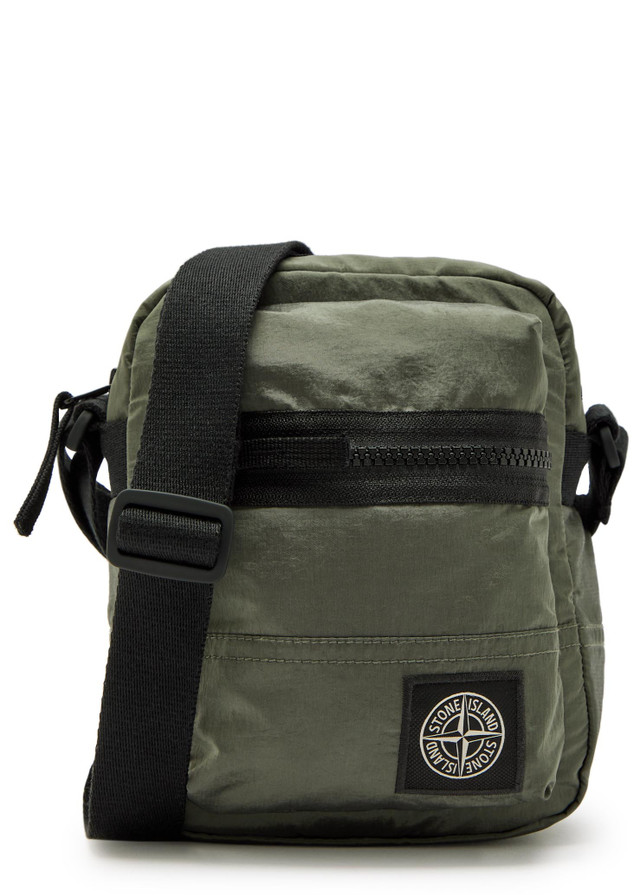 STONE ISLAND Logo-appliquéd nylon pouch bag