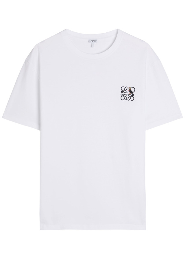 LOEWE Anagram-embroidered cotton T-shirt