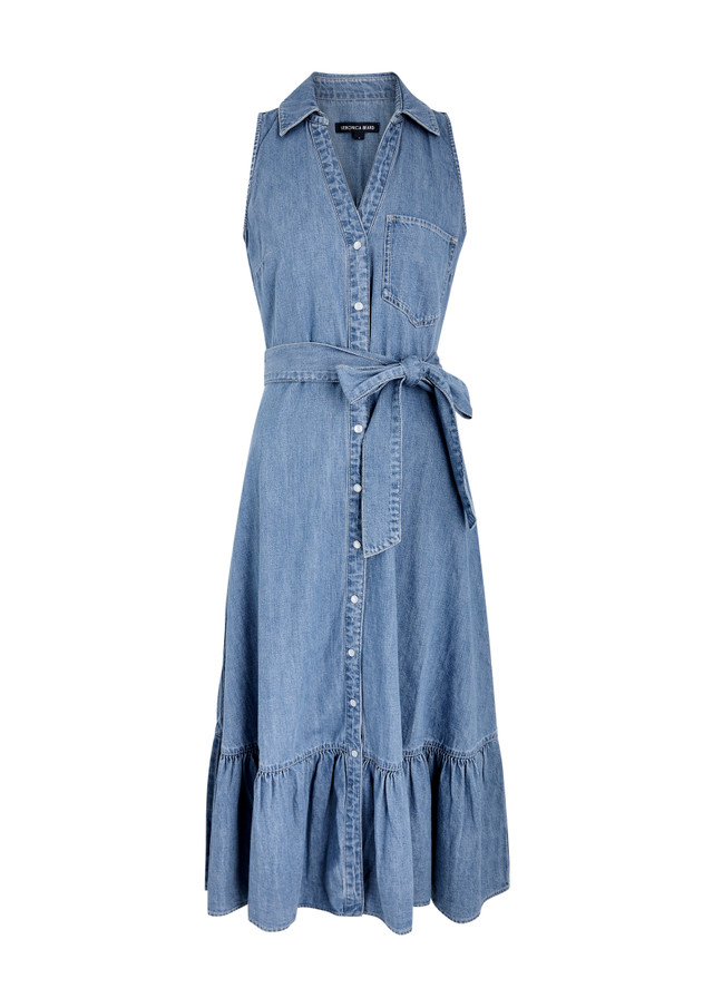 VERONICA BEARD Edwina chambray midi dress