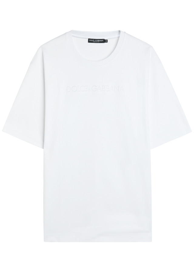 DOLCE & GABBANA Logo-embossed cotton T-shirt