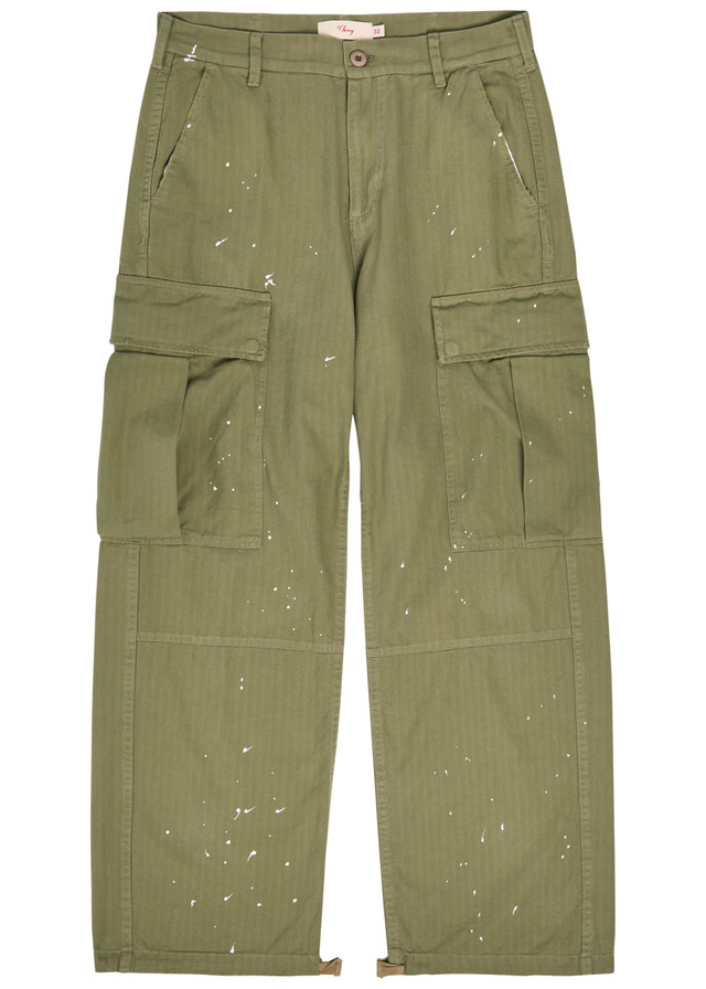 CHERRY LOS ANGELES Paint-effect wide-leg cargo trousers