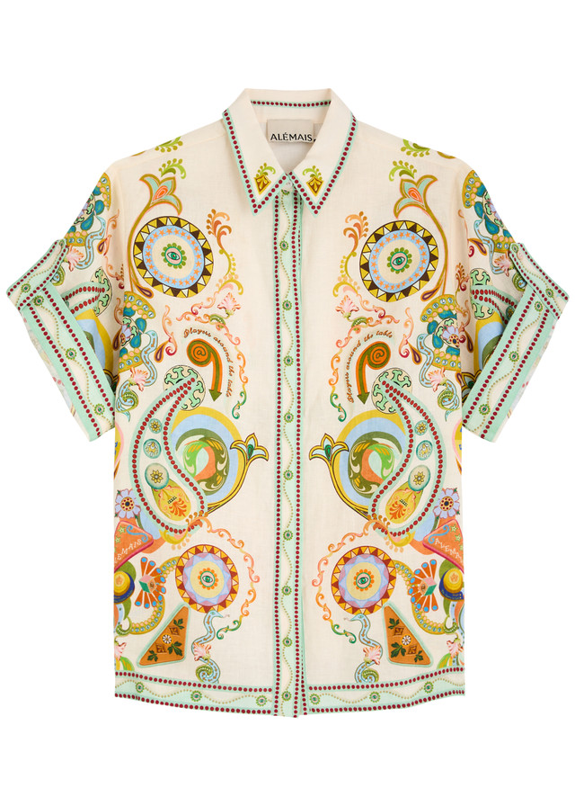 ALEMAIS Pinball printed linen shirt