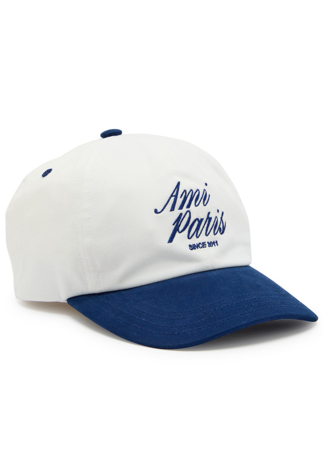 AMI PARIS Logo-embroidered contrasting cotton cap
