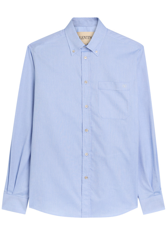 VALENTINO GARAVANI Logo-embroidered cotton Oxford shirt