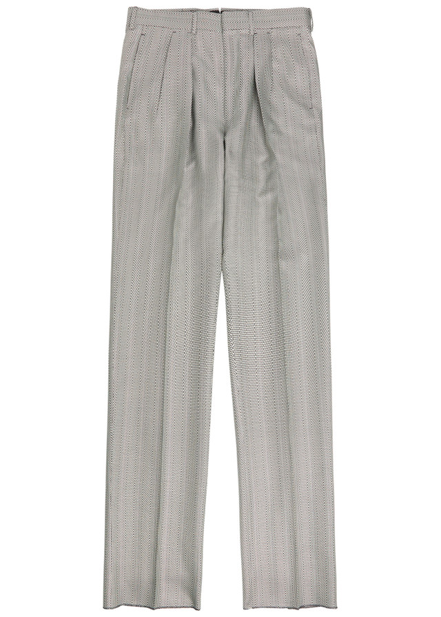 TOM FORD Herringbone tapered-leg silk trousers