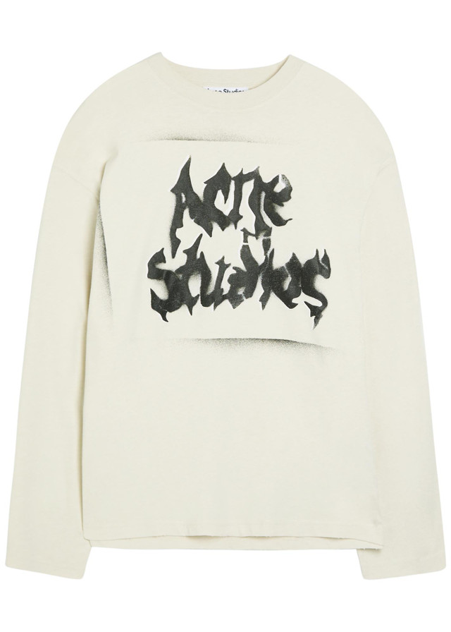 ACNE STUDIOS Logo-print long-sleeve cotton-blend T-shirt