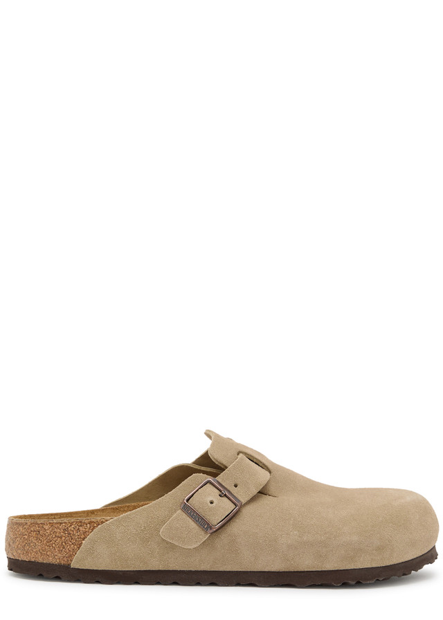 BIRKENSTOCK Boston brushed suede sliders
