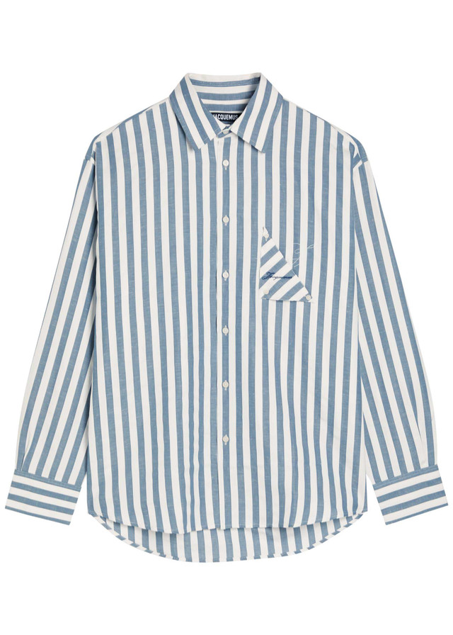 JACQUEMUS La Chemise Voilier striped cotton-blend shirt