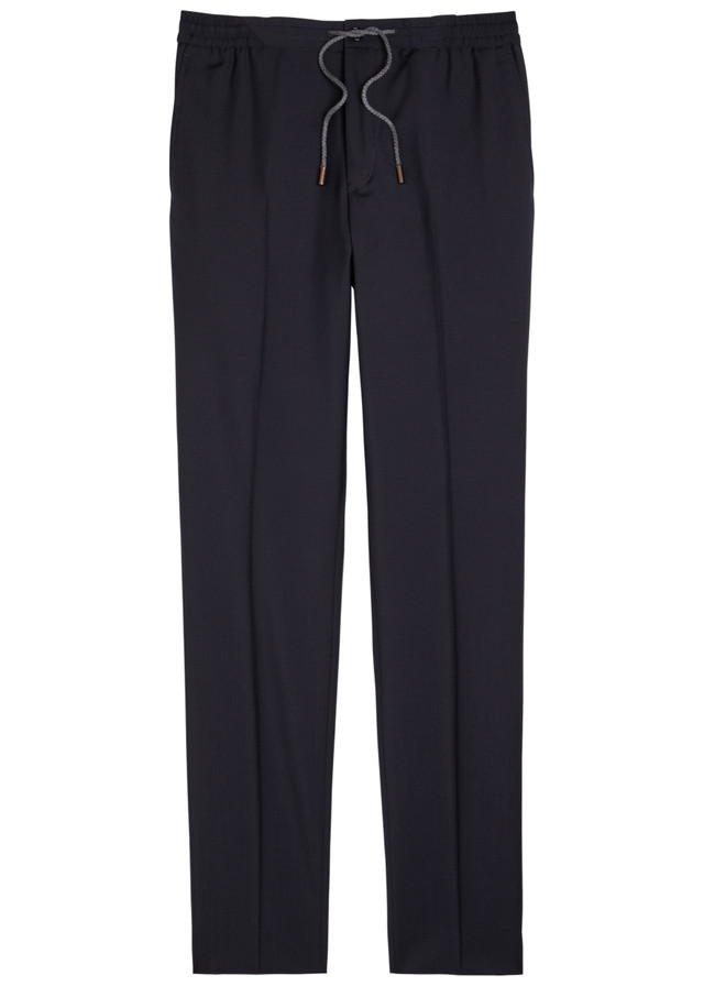 SLOWEAR Drawstring tapered-leg wool trousers