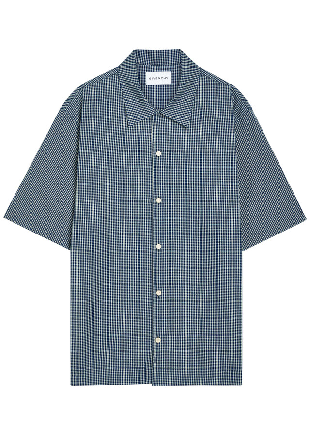 GIVENCHY Logo-appliquéd checked cotton shirt