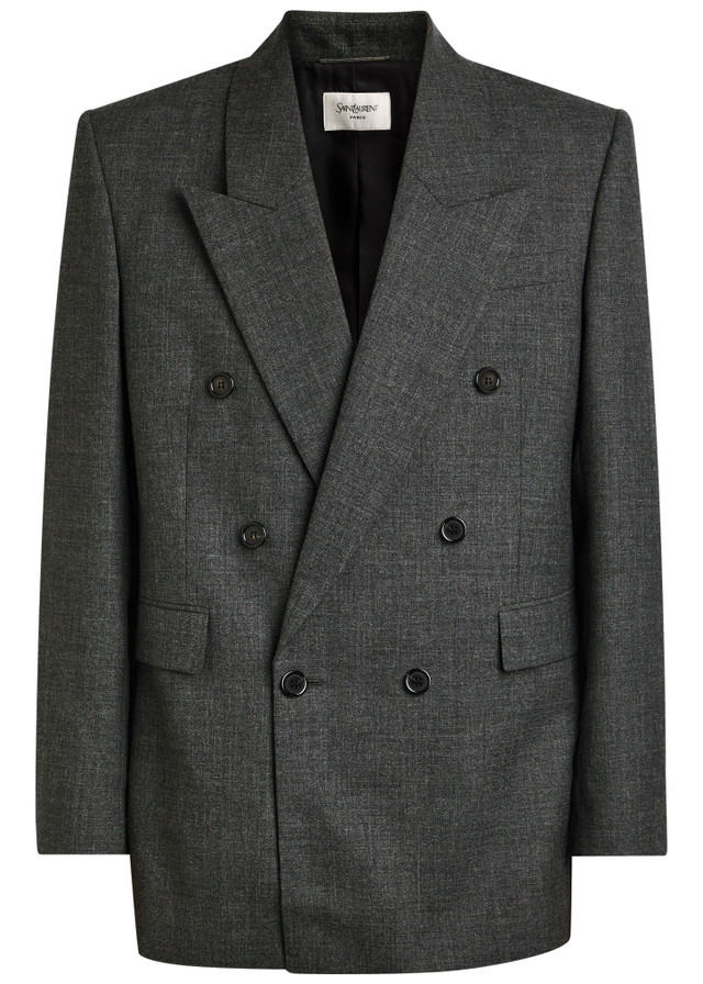 SAINT LAURENT Double-breasted wool blazer