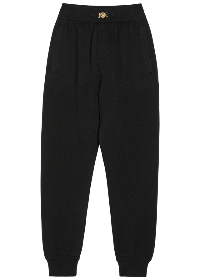 VERSACE Cotton and cashmere-blend trousers