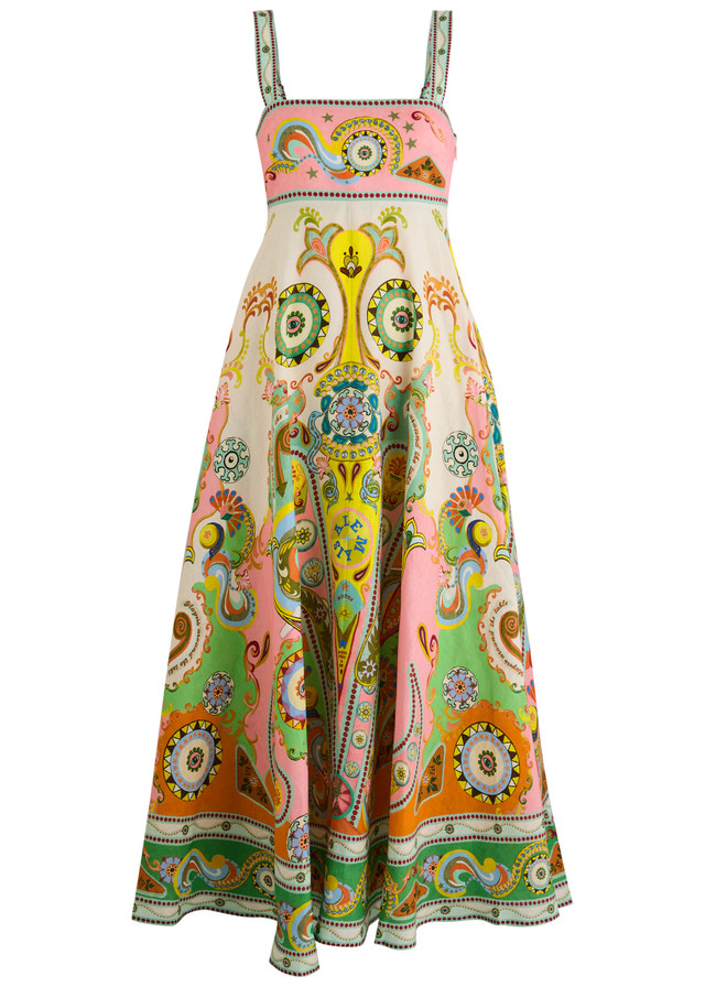 ALEMAIS Pinball printed linen maxi dress