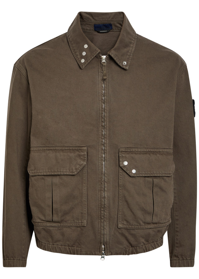 STONE ISLAND Patch pocket denim bomber jacket