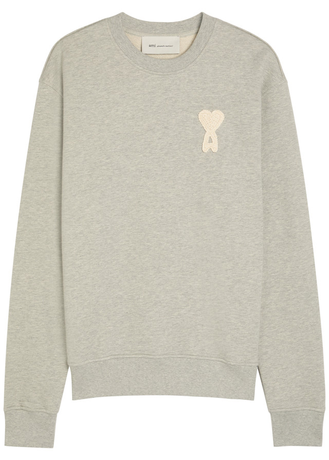 AMI PARIS Logo-appliquéd cotton sweatshirt