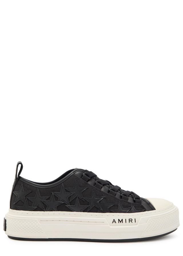 AMIRI Stars appliquéd leather and canvas sneakers