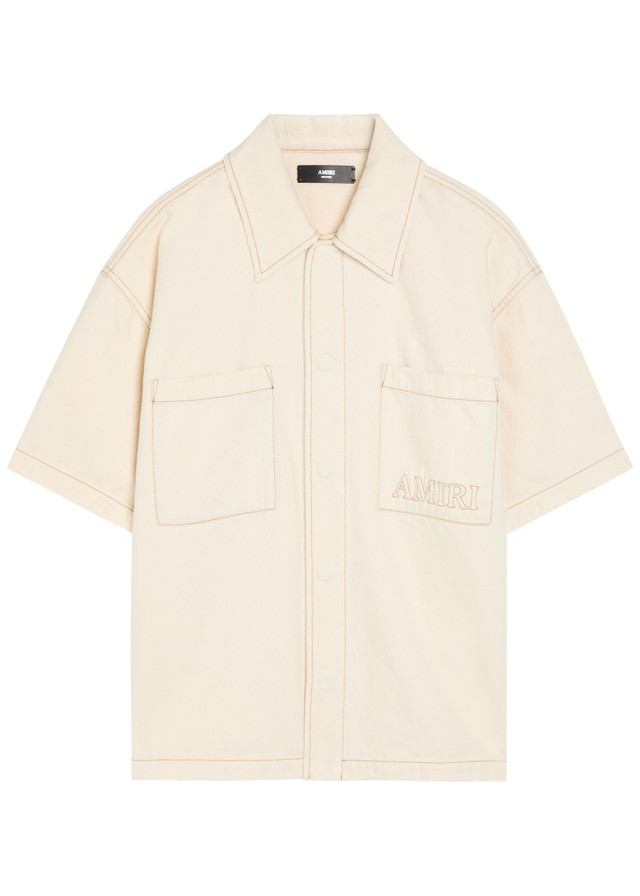 AMIRI Logo-embroidered denim shirt