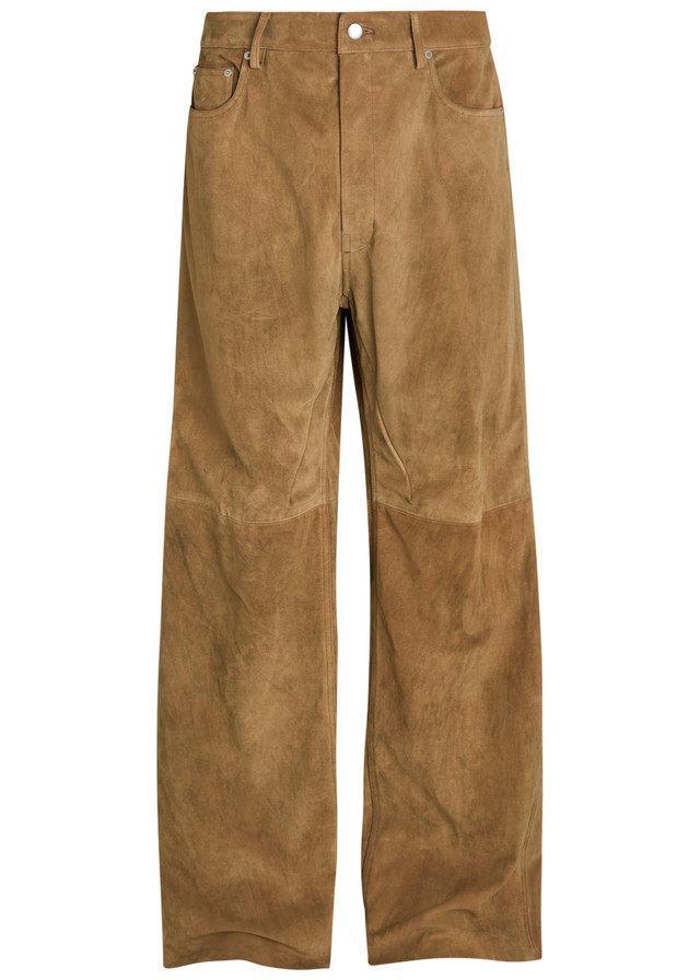 RICK OWENS Geth wide-leg suede trousers