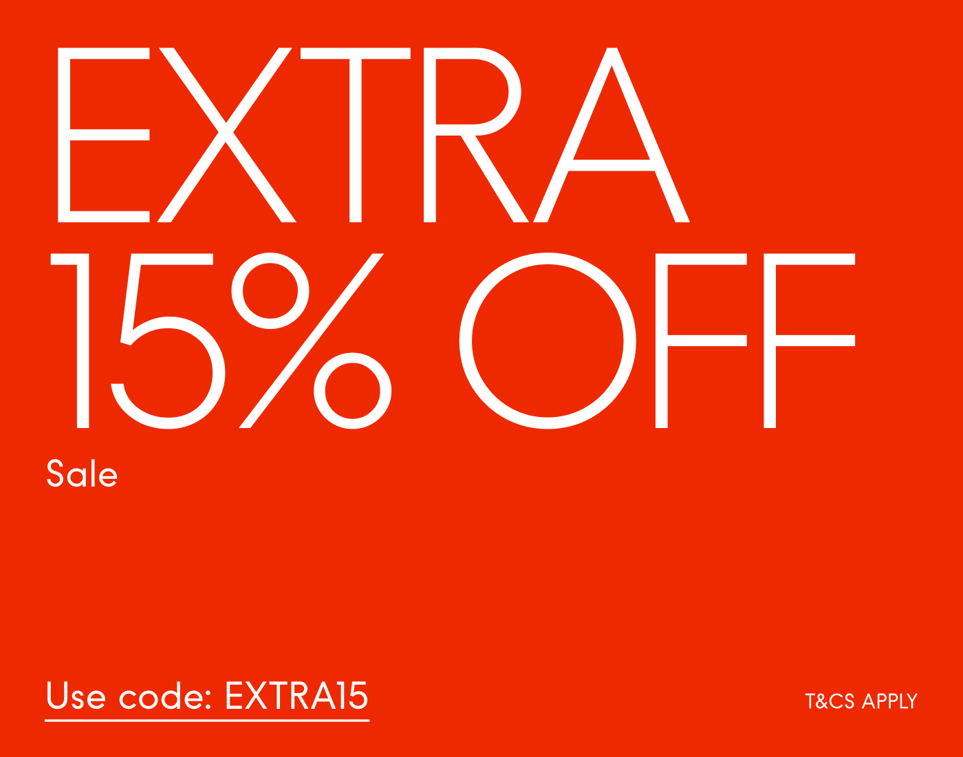 Extra 15% off Sale