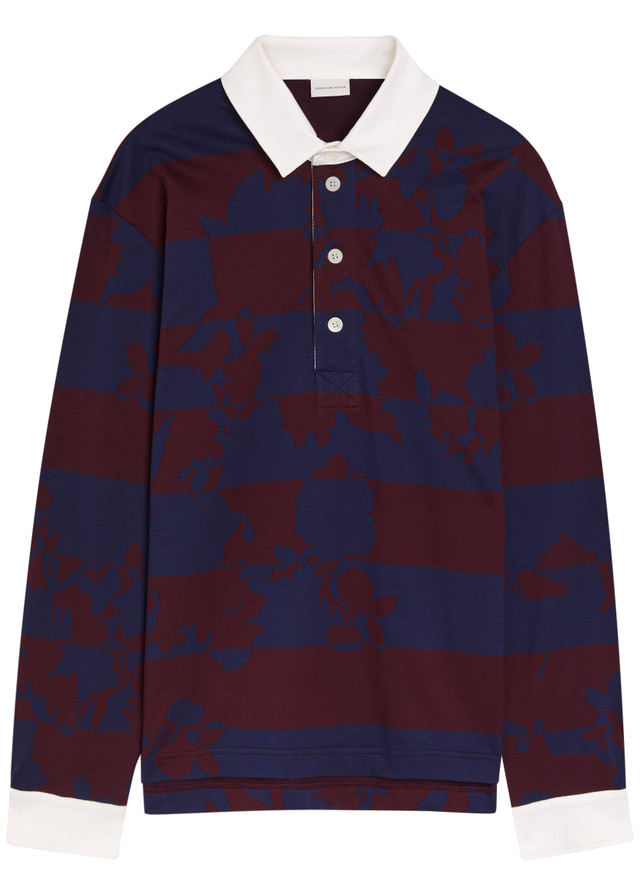 DRIES VAN NOTEN Hucho patterned cotton rugby top