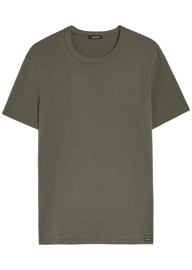 TOM FORD Logo-appliquéd stretch-cotton T-shirt