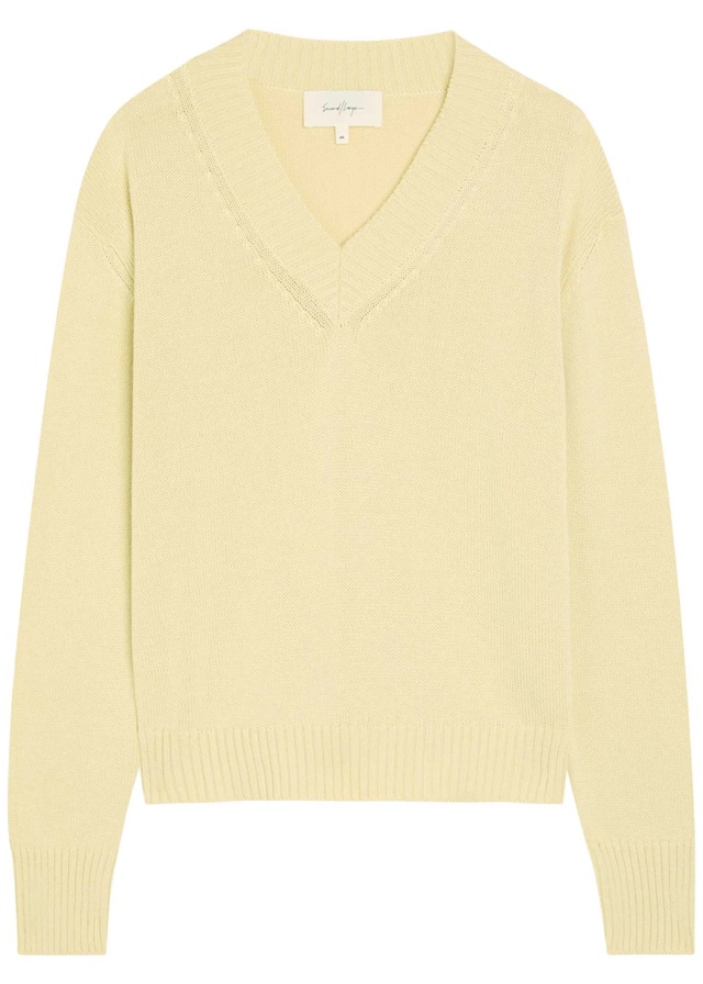 SECOND LAYER Vexed V-neck cotton-blend jumper