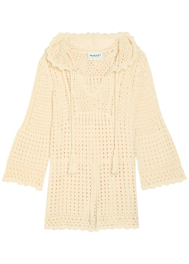 ISABEL MARANT ÉTOILE Zelnie hooded crochet-knit mini dress