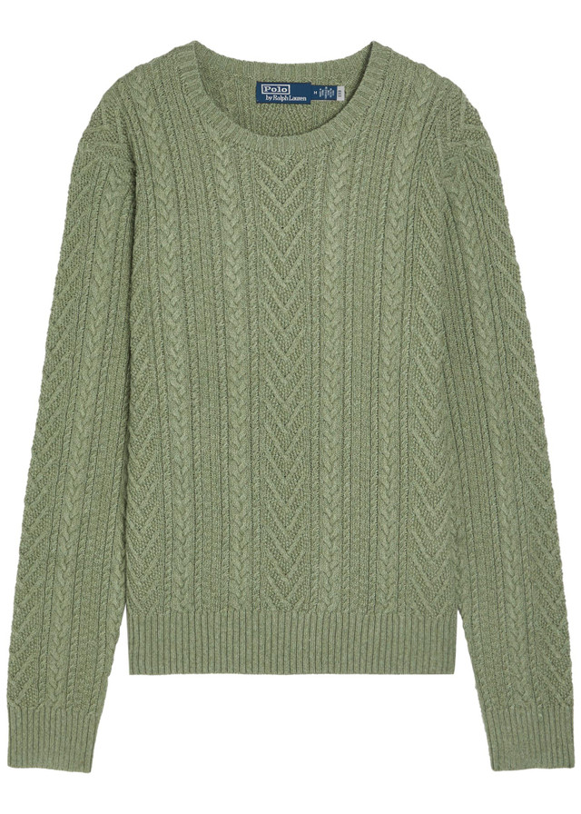 POLO RALPH LAUREN Cable-knit cotton and linen-blend jumper