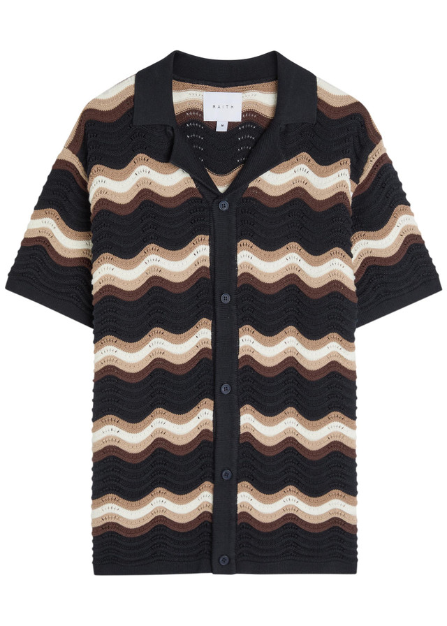 RAITH Primavera wavy crochet cotton shirt