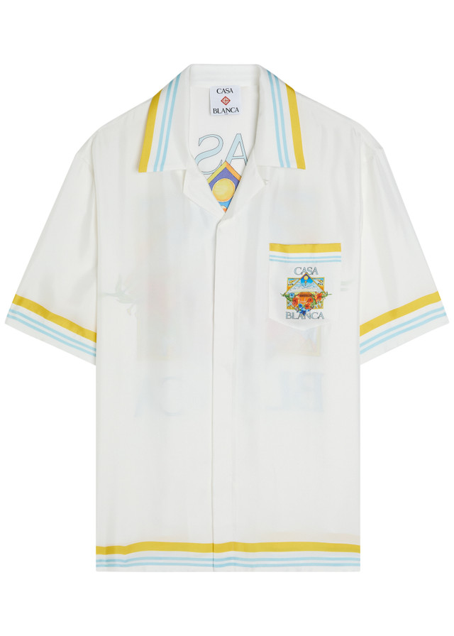 CASABLANCA Tennis Landscape printed silk shirt