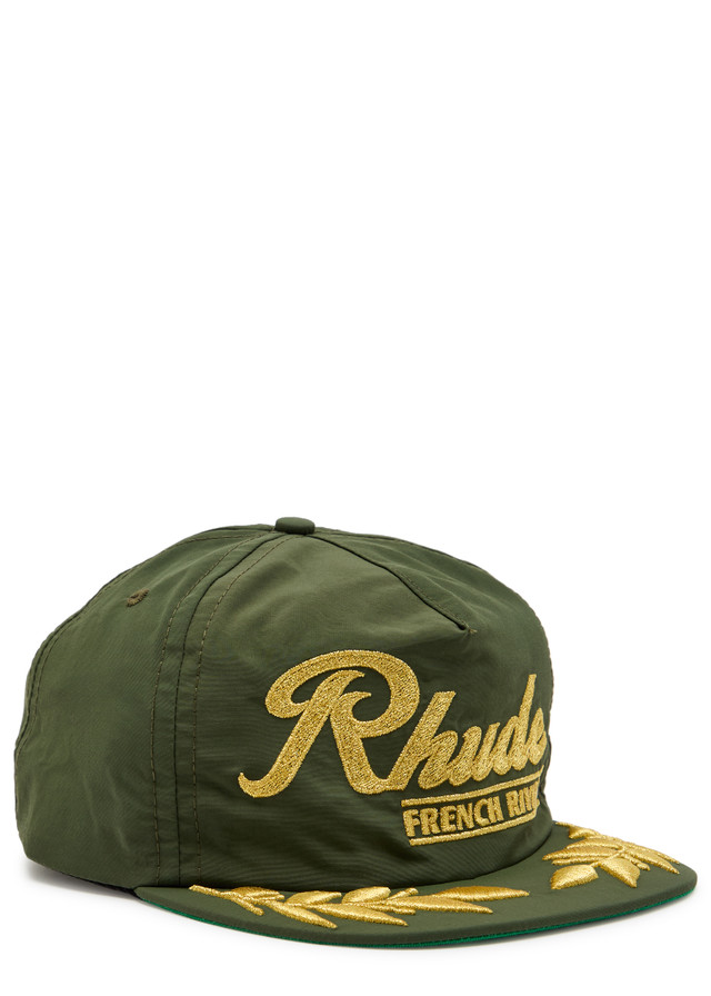 RHUDE French Riviera metallic embroidered nylon cap