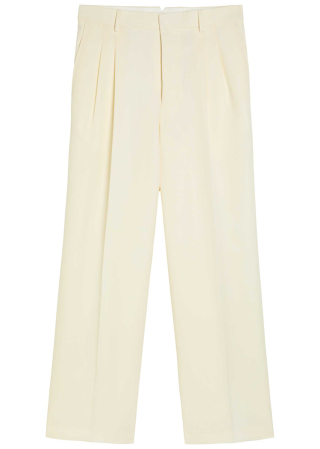 AMI PARIS Pleated wide-leg wool trousers