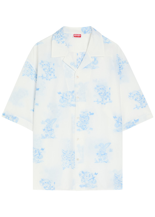 KENZO Cartoon embroidered cotton-blend shirt