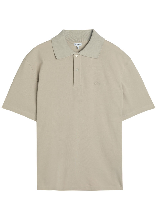 LOEWE Logo-embroidered piqué cotton polo shirt