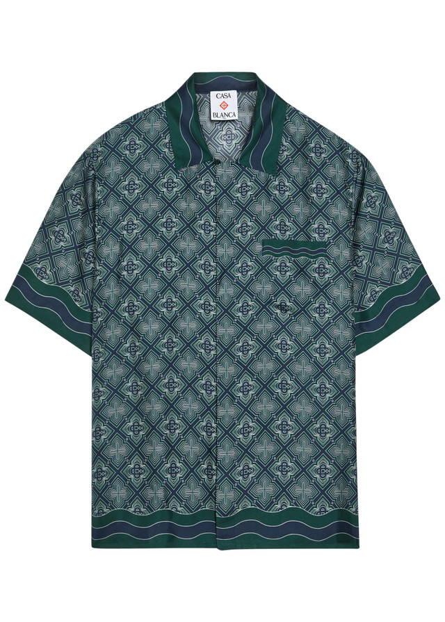 CASABLANCA Radiating logo-monogram silk shirt