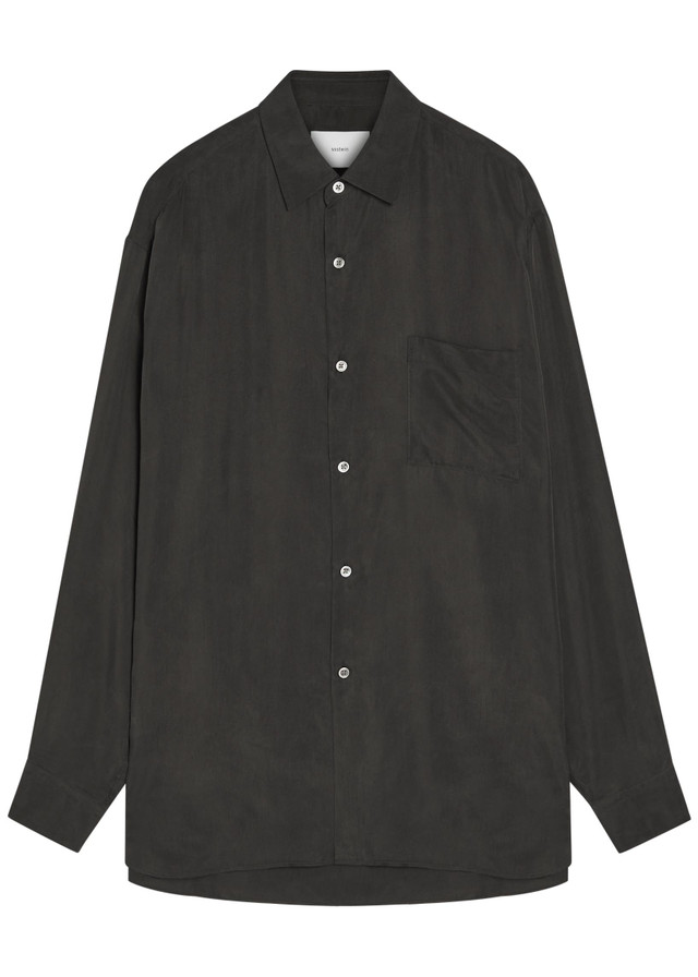 SSSTEIN Oversized cupro fibril shirt