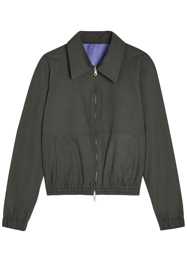 DRIES VAN NOTEN Vinnys reversible colour-blocked cotton-blend jacket